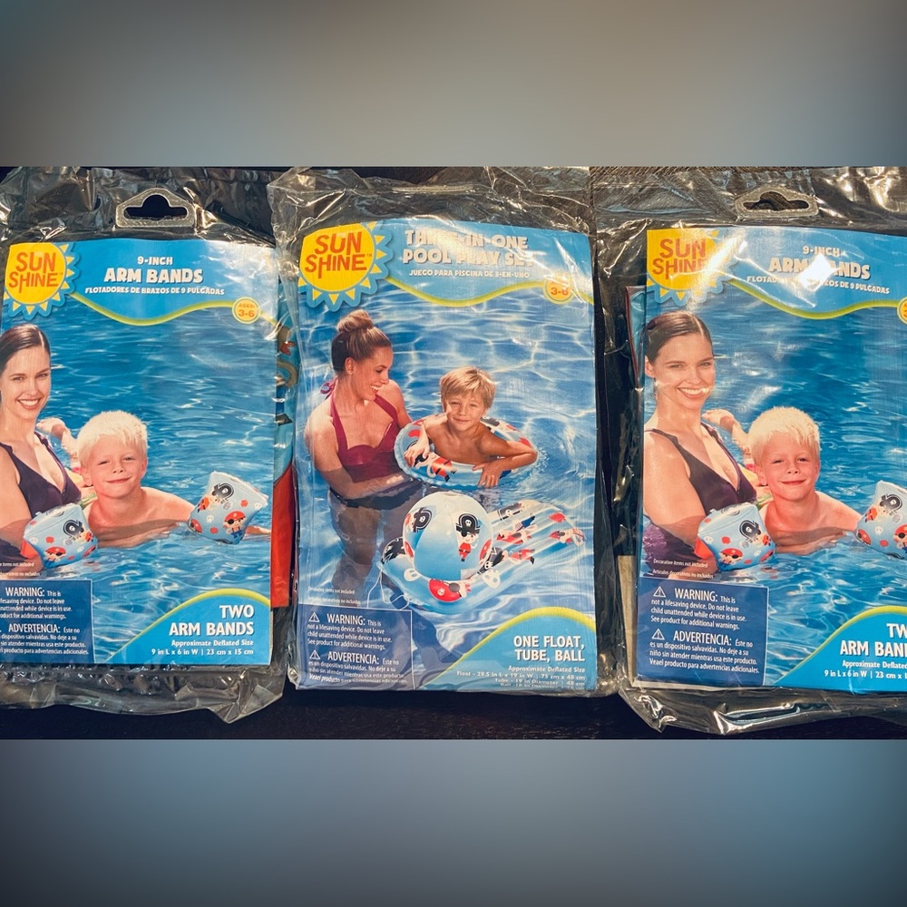 Sun Shine Floating 4 Arm Band ,Three In One Pool Play Set Ages 3 To 6 Pirate’s
